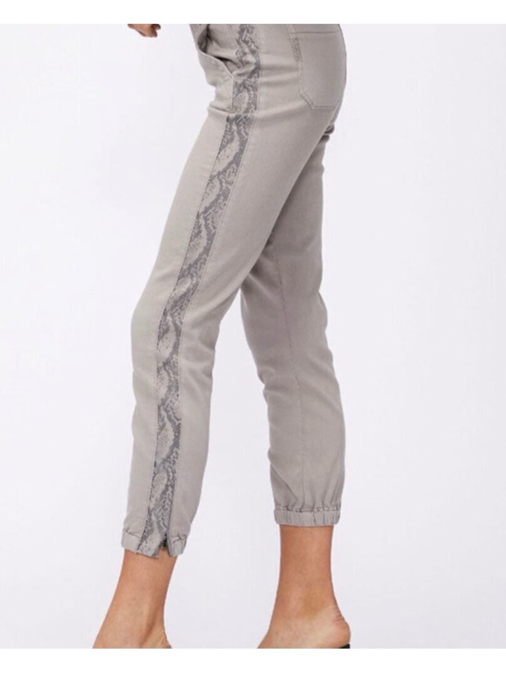 PAIGE Neutral Taupe High-Waist Button-Fly Pants